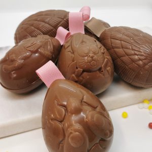 Paaseieren melkchocolade + pareltjes (250g)